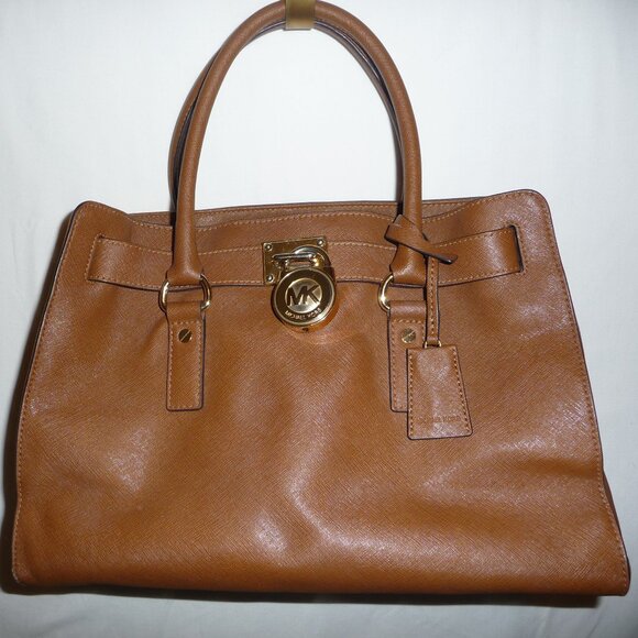 Michael Kors Brown Hamilton Structured Purse - Picture 1 of 11